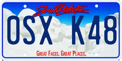 SD license plate 0SXK48