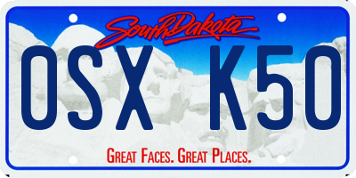SD license plate 0SXK50