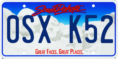 SD license plate 0SXK52