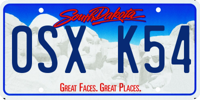SD license plate 0SXK54