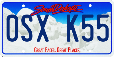 SD license plate 0SXK55