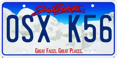 SD license plate 0SXK56