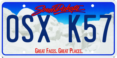 SD license plate 0SXK57