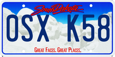 SD license plate 0SXK58