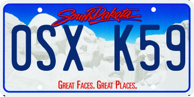 SD license plate 0SXK59