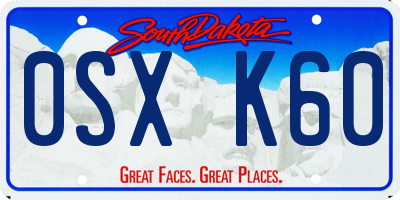 SD license plate 0SXK60