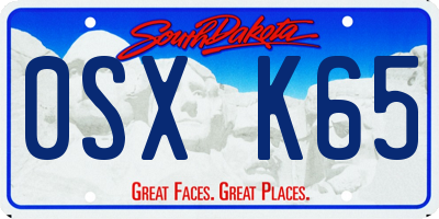 SD license plate 0SXK65