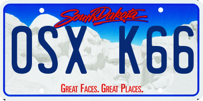 SD license plate 0SXK66