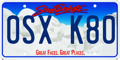 SD license plate 0SXK80