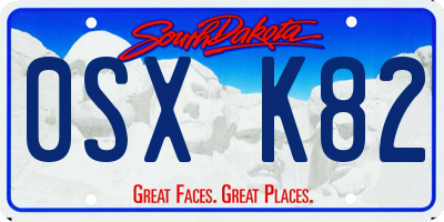 SD license plate 0SXK82