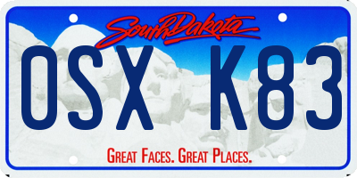 SD license plate 0SXK83