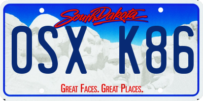 SD license plate 0SXK86