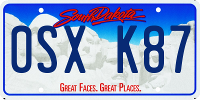 SD license plate 0SXK87