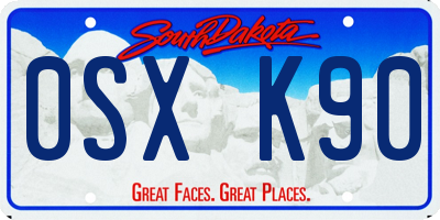 SD license plate 0SXK90