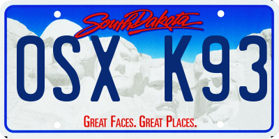 SD license plate 0SXK93