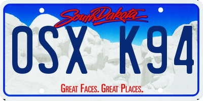 SD license plate 0SXK94