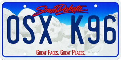 SD license plate 0SXK96