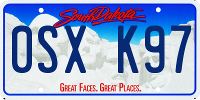 SD license plate 0SXK97