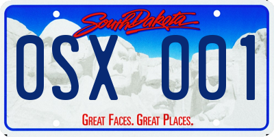 SD license plate 0SXO01