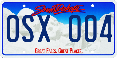 SD license plate 0SXO04