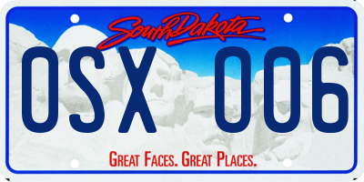 SD license plate 0SXO06