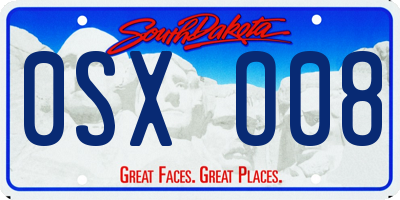 SD license plate 0SXO08