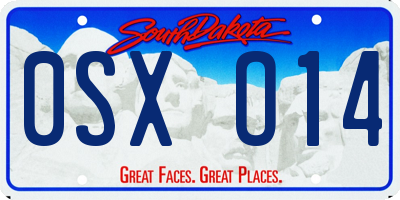 SD license plate 0SXO14