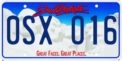 SD license plate 0SXO16