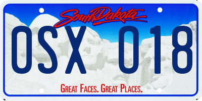 SD license plate 0SXO18
