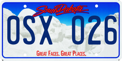 SD license plate 0SXO26