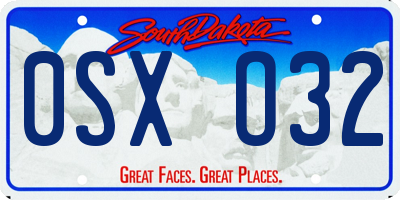 SD license plate 0SXO32