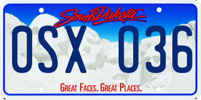 SD license plate 0SXO36