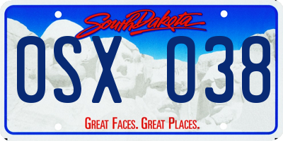 SD license plate 0SXO38