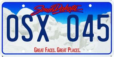 SD license plate 0SXO45