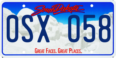 SD license plate 0SXO58