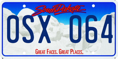 SD license plate 0SXO64