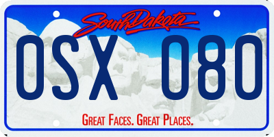SD license plate 0SXO80