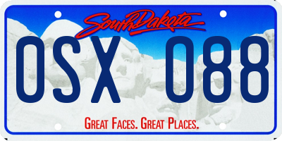 SD license plate 0SXO88