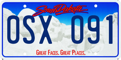 SD license plate 0SXO91