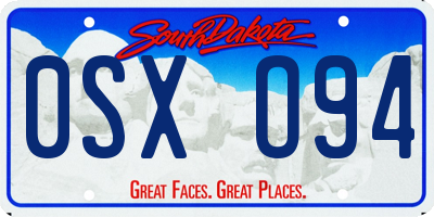 SD license plate 0SXO94