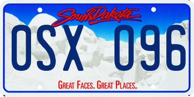 SD license plate 0SXO96