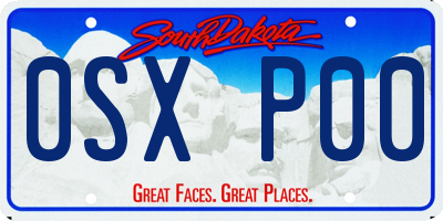 SD license plate 0SXP00
