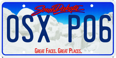 SD license plate 0SXP06