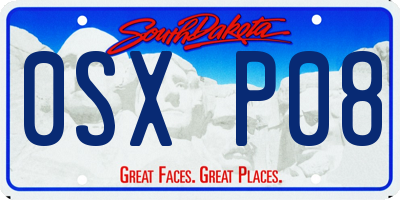 SD license plate 0SXP08