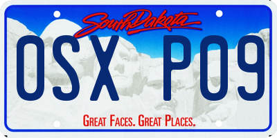 SD license plate 0SXP09