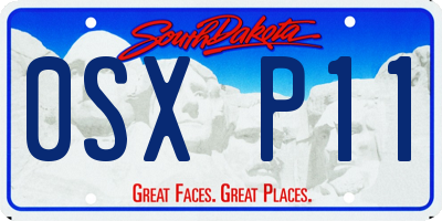 SD license plate 0SXP11