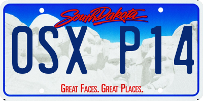 SD license plate 0SXP14