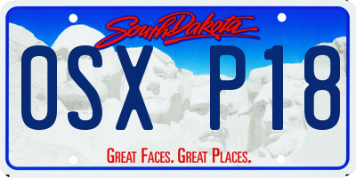 SD license plate 0SXP18