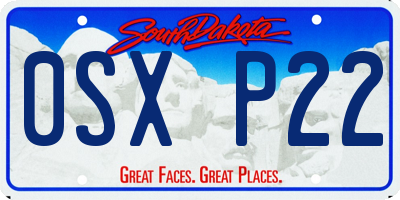 SD license plate 0SXP22