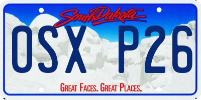 SD license plate 0SXP26